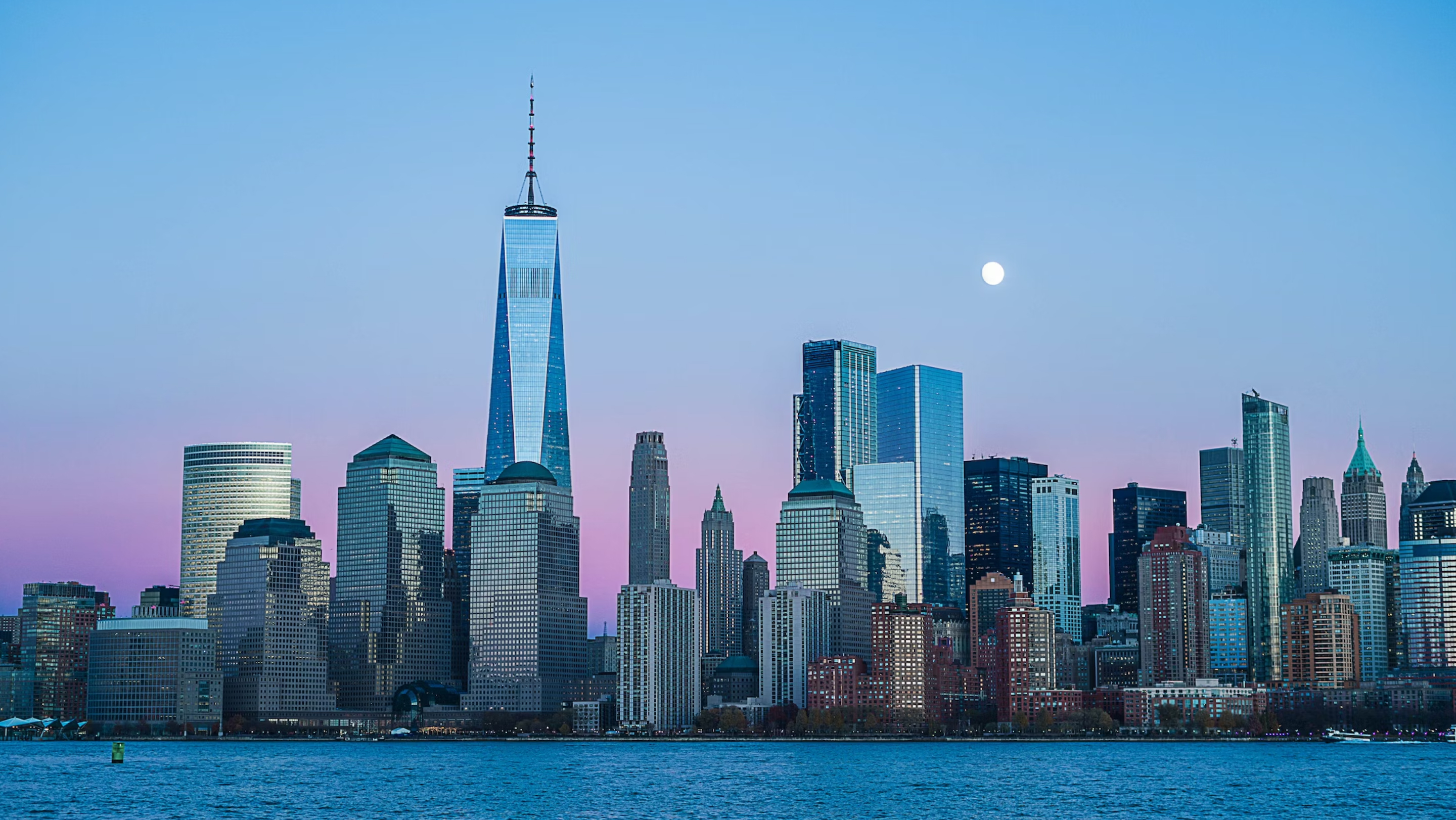 New York City evening skyline